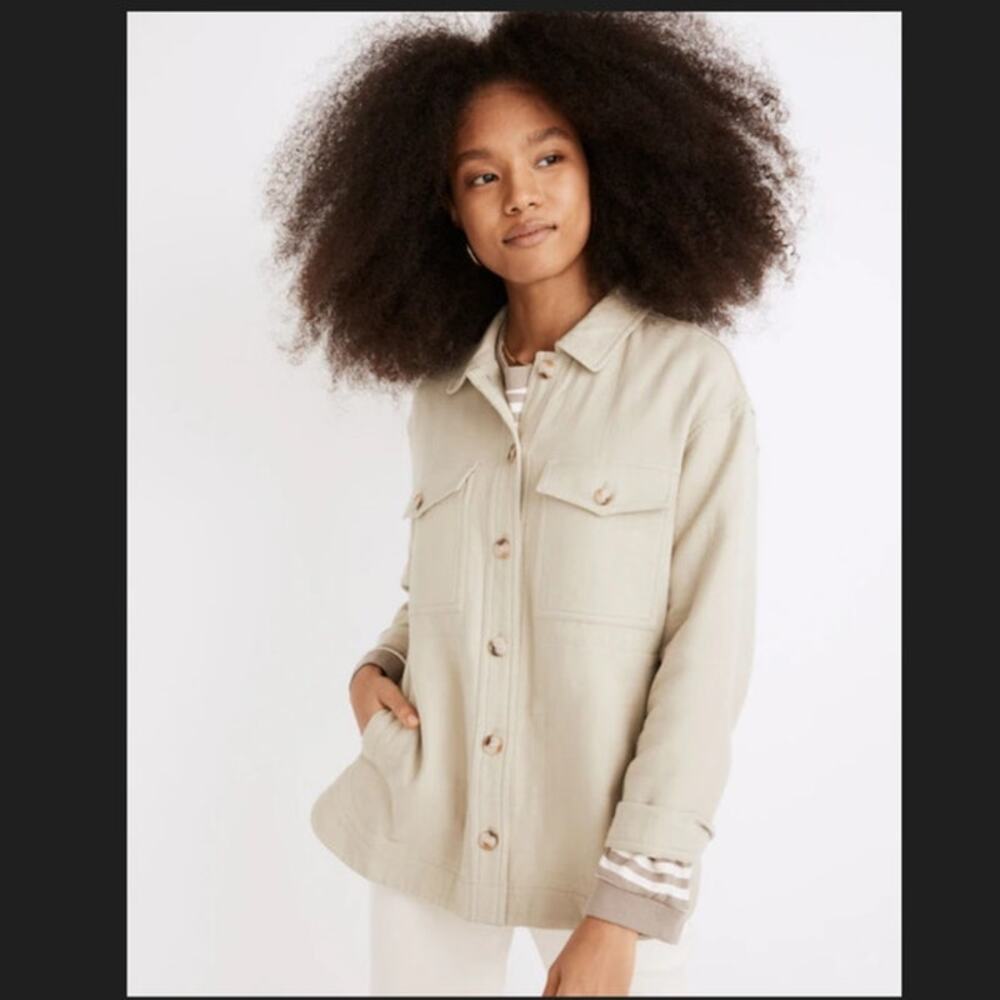 Madewell Waffle Branner Shirt jacket in Faded Seagrass
